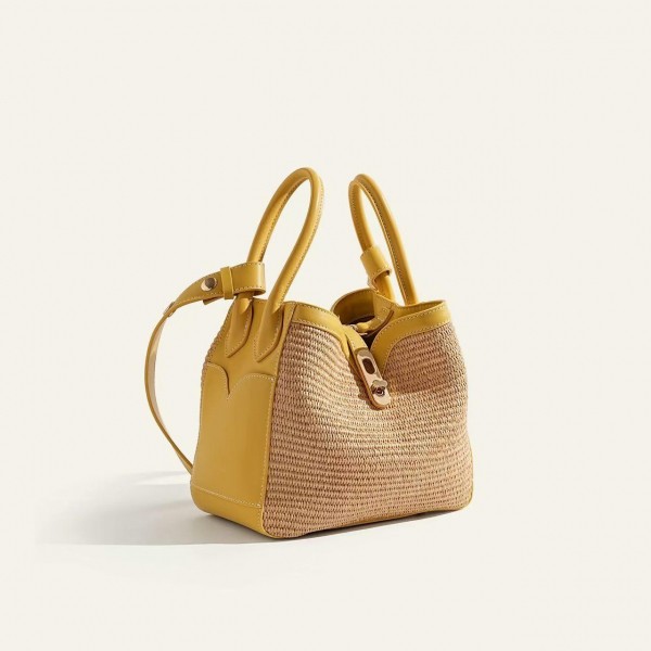 The Mi Bolsa Raffia Cotswolds bag is the ideal travel companion This Cotswolds Raffia bag (£179) from Mi Bolsa London captures the art of carefree glamour. Made from Napa leather (in a number of colourways) and soft raffia, and featuring gold hardware, it can be used as both a tote and, with its longer straps, as a shoulder bag, making it versatile for travelers.